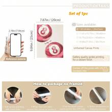 1 Pieza de impresión en lienzo de arte decorativo contemporáneo, póster moderno y simple de la bola de billar rosa de la suerte, arte de pared de chica linda y elegante, pieza de decoración de interiores para dormitorio, sala de estar, oficina en casa, comedor, dormitorio, apartamento, decoración minimalista de habitación