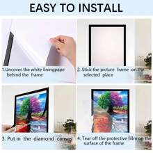 1pc Magnetic Diamond Painting Frame, Diamond Painting Canvas Frame, Self-Adhesive Soft Diamond Art Frame Suitable For Wall And Window