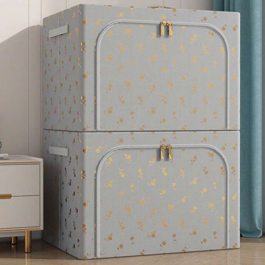 72L大容量衣服收纳袋衣柜整理器储物箱牛津布储物箱可折叠储物玩具容器箱防尘搬家袋 - 彩色 - 查看 1