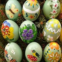 Set de 20 huevos de plástico falsos para manualidades de Pascua, pintura y decoración - Sin necesidad de alimentación eléctrica