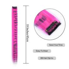 1pc Y2K Colorful Hair Extensions Leopard Print Long Straight Wig One-Piece Clip-In Synthetic Hairpieces Cosplay Hair Accessory