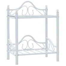Table basse en acier et verre poli 45 x 30,5 x 60 cm Blanc