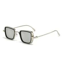 A Pair Of Retro Fashion Glasses, Thick-Edge Fashion Metal Square Frame Fashion Glasses, Outdoor Fashion Glasses, Ideal For Street Photography