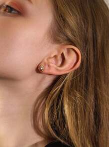 1 Pair Fashionable Minimalist Star & Moon Clip-On Earrings, Suitable For Women's Daily Wear, Holiday Parties - Yellow - View 5