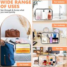 3pcs/Cleaning Travel Toiletries And Makeup Storage Bag For Ladies Toiletries And Toiletries And Waterproof Zipper Transparent Design Can Quickly Find Items Suitable For Women Air Travel And Home Makeup Storage Ladies' Gift Mother's Day Gift Travel Essentials Holiday Essentials