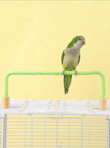 1入彎曲可彎曲木製螺絲頭鸚鵡攀爬架鳥棲木玩具,適用於四季 - 綠色 - 查看 2