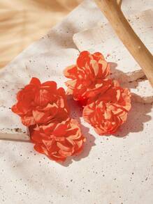 Pendientes grandes con flores hechos a mano inspirados en la moda de resort para mujeres