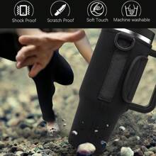 SUGAW 1 pezzo Porta borraccia regolabile da 40 once con cinturino alla spalla, accessorio per borraccia di colore unito a forma di cuore impermeabile per San Valentino, adatto per escursioni, campeggio, viaggi di lavoro, compatibile con , forniture per il rientro a scuola