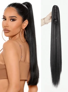 Ponytail Extension,26" Claw Clip Hair Extensions Ponytail Synthetic Long Straight Hair Extension Natural Looking Synthetic Hairpiece For Women High Temperature Fiber Hair Extension - Multicolor - View 12