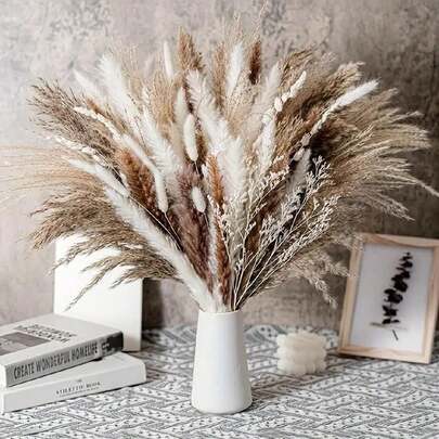 50pcs/Set Faux Reed Rabbit Tail Flower Cattail, Simple Premium Home Decoration, Artificial Flower Plants Garden Decoration