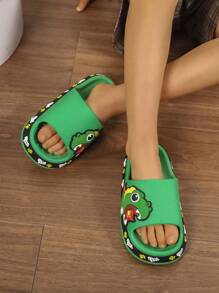 儿童拖鞋夏季男童女童室内居家洗澡防滑儿童凉鞋 - 軍綠色 - 查看 1