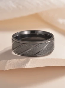 nkeybbon 1 Pc Custom 8MM Men's Sand Twill Frosted Ring Stainless Steel For Women Men Personalized Jewelry Birthday Party Anniversary Valentine's Day Jewellery Gift Name Word Engrave