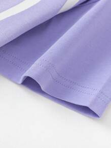 Balabala 2025 Summer Boys' Quick-Dry Dinosaur Print T-Shirt - Purple - View 7