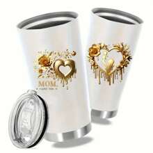 8 件 UV DTF 金色母亲系列设计花卉转印贴纸，防水适用于 16 盎司玻璃杯，Libbey 贴花，不锈钢滚筒乙烯基转印，彩色设计贴花，UV DTF，适用于马克杯、冰箱、玻璃杯、咖啡杯和任何平面，防水 DIY 装饰（不含杯子） - 彩色 - 查看 11