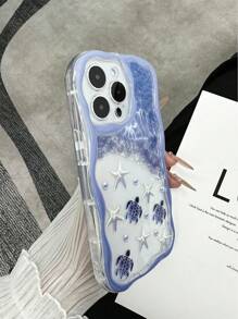 奶油纹理波浪边亮面油海星海龟彩绘防摔手机壳，配有手工串珠手链，适用于 XR/7/8、 15 ProMax、 13、 14、 11、 XS、Galaxy S24、Galaxy S24+、Galaxy S24 Ultra、Galaxy S22、Galaxy A13 4G、Galaxy A52、Galaxy A52s 5G、Galaxy A23、Galaxy A35、Galaxy A25、Galaxy A73、Redmi Note 11、Redmi Note 11 Lite 防水防震防刮 - 彩色 - 查看 6