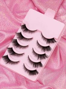 AYRMILLA Lashes 5 paar wimpersets Wimperborstel Natuurlijke valse wimpers Fluffy Soft Dramatische 3D nertsenwimpers Lange, luchtige wimpers Meerlaags Kort Dik Nepwimpers Extension Bulk Nepwimpers Make-upproducten Comfortabel om te dragen Handgemaakt Bovenste wimpers Gevleugelde uiteinden Oogverlenging Natuurlijke realistische wimpers Volle wimpers Langdurig volume Populaire make-up beautytool