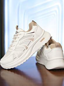 1 para damskich tenisówek z siateczki, wersja koreańska, stylowe grube trampki, wiosna 2025 nowe oddychające buty sportowe na platformie dla studentów