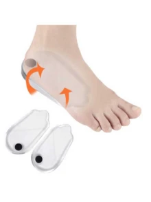 2pcs/Set Summer New Transparent Invisible Massage Magnetic Shock-Absorbing Comfortable Insoles, Soft Silicone Heel Protector Pads, Anti-Heel Spur Foot Pain Relief Shock-Absorbing Insoles For Sports Shoes & Casual Shoes - Clear - View 3