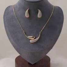 Etoivie A Set Of Fashion Elegant Elegant Exquisite Earrings Necklace Women's Fashion Jewelry Set Suitable For Daily Party Wear - Women's Jewelry Sets - View 5