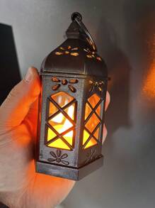 1 szt. Retro Mini ręczna dekoracyjna lampka w kształcie latarenki z baterią, dekoracja do wnętrz, dekoracja stołu, dekoracja sypialni, wisząca lampka nocna, odpowiednia na wesela, dekoracje świąteczne, lampka nocna do szafy na święta Bożego Narodzenia
