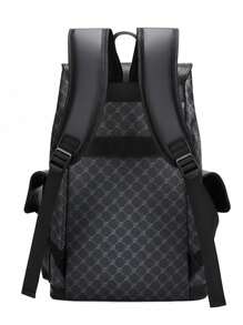 1 件 18.1 英寸 * 12.2 英寸 * 5.9 英寸时尚男士功能背包，大容量多口袋背包，防刮/耐磨材料，适合旅行、通勤，适合 15.6 英寸笔记本电脑，可调节肩带，轻便、休闲、时尚黑色背包笔记本电脑包礼品旅行包 - 黑色 - 查看 8