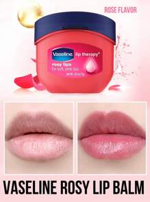 Vaseline Bálsamo labial rosado Vaseline, hidratante, repara la resequedad, atenúa las líneas de los labios, mejora el brillo, suaviza los labios, con extractos de rosa y vitamina E, hidratación duradera, reparación profunda, atenúa las líneas de los labios, apto para todo tipo de piel