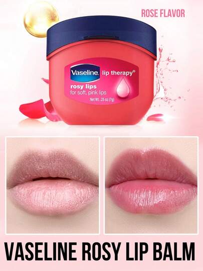  Vaseline Rosy Lip Balm, Moisturizing, Repair Dryness, Fade Lip Lines, Improve Gloss, Soften Lips, Rose Extracts, Vitamin E, Long-Lasting Moisture, Deep Repair, Fade Lip Lines, Suitable For All Skin Types,
