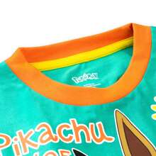 pokemon Pyjamas | Pikachu And Eevee Girls' Pyjama Sets | Long Sleeve Kids Pjs - Green - View 5