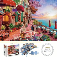 1 Box Architectural Landscape Pattern 1000pcs Jigsaw Puzzle, 50 * 70cm / 19.7 * 27.6 Inches, Puzzle Craft, Mosaic Decor Wall Art, Suitable For Beginners, Large Art Decoration, Suitable For Home, Living Room, Office Decor, Mother's Day, New Year, Easter Gift
