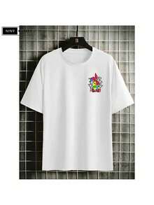 Unisex Graffiti Rabbit T-Shirt 100% Cotton High Quality Shirt - 白色 - 查看 2