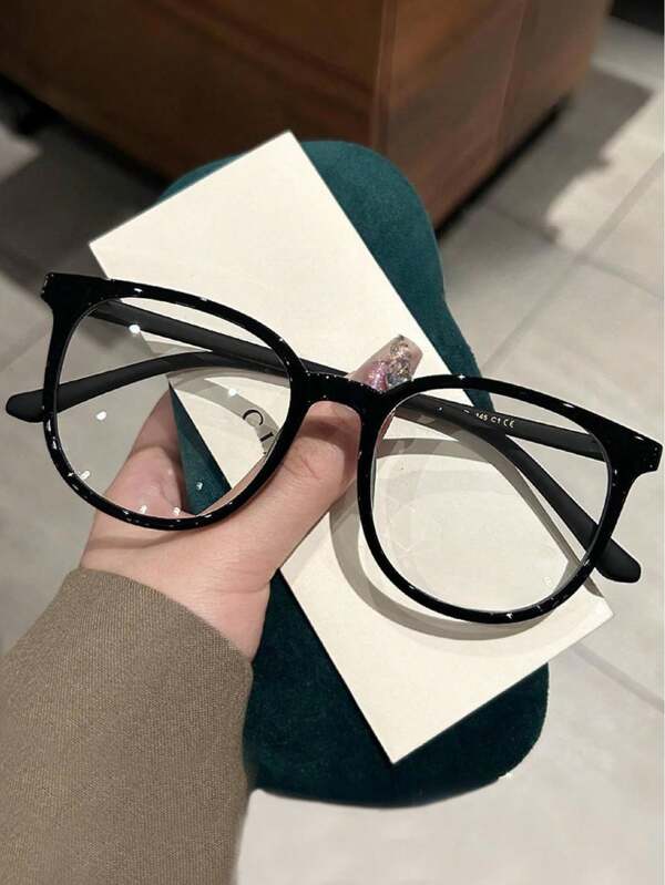 1/2/3 Pairs Women's Plastic Round Lightweight Eyeglasses Frames, Classic Casual Minimalist Style, Elegant Modern Simplistic Lightweight Glasses, Rubber Coated Temples, Autumn/Winter Christmas Accessory