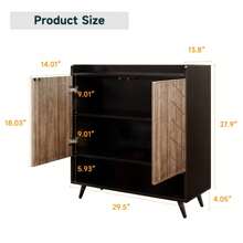 Sideboard Buffet Cabinet With 2 Doors, Storage Cabinet With Adjustable Shelves For Kitchen, Hallway, Entryway, Living Room, Brown - Apricot - View 6