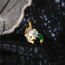 CIREY New Colorful Zirconia Mermaid Adjustable Open Ring, Princess Finger Ring, Gift For Valentine's Day