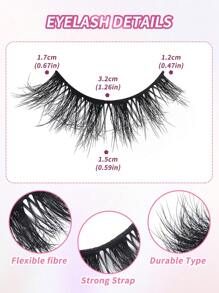 5pairs/Set Natural Faux Mink Hair Fluffy Manga Lashes Clear Band Eyelashes Japanese Cosplay Faux Mink Lashes Dramatic Anime Lashes,Cat Eye Fox Eye Imitation Mink False Eyelashes Sexy Lashes Extension Makeup Cat Eye False Eyelashes 3d Faux Mink Eyelashes Soft Natural Makeup,Pink Leaf Tray, Suitable For Travel,Work Party Carrying,Nice Gift,Christmas Gift For Women - 交叉款 - 查看 5