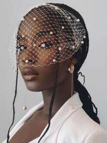 1 chiếc khăn voan cài tóc hình lồng chim đính hạt và hoa, thích hợp cho cô dâu trong đám cưới, tiệc trà, trình diễn thời trang, phụ kiện chụp ảnh, phụ kiện tóc kiểu công chúa cho ngày Valentine. - trắng - Xem 10