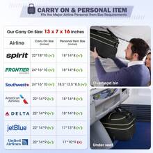 Underseat Carry On Luggage With Wheels, 16-Inch Airline Approved Luggage Lightweight Softside Underseater Travel Suitcases Durable Overnight Bag Rolling Carry-On Bag For Women Men - 黑色 - 查看 5