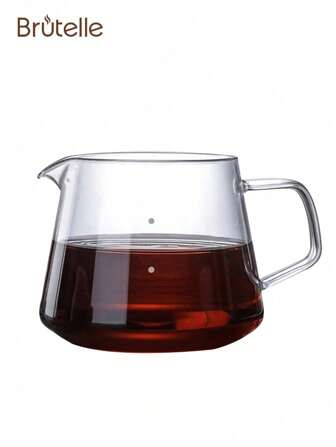 Brutelle One Pcs Glass Coffee Pot Heat-Resistant Coffee Milk Cup High Temperature Resistant Compact And Portable For Kitchen Bar Restaurant Office