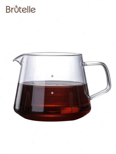 Brutelle 1 pieza Cafetera de vidrio resistente al calor, taza de café y leche resistente a altas temperaturas, compacta y portátil para cocina, bar, restaurante y oficina