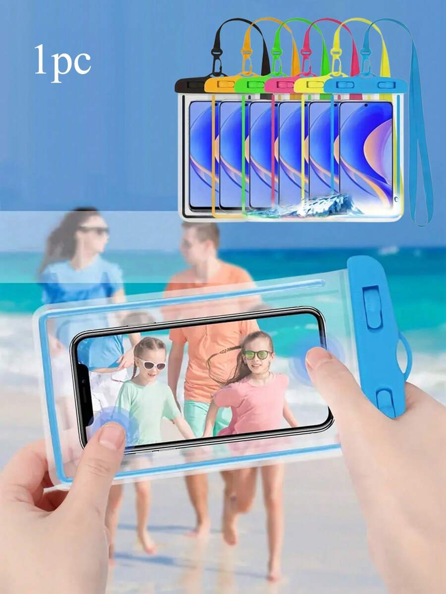 Bolsa impermeable universal para teléfono, funda de teléfono impermeable, bolsa impermeable para teléfono, bolsa impermeable universal para teléfono celular para la playa y la piscina, bolsa impermeable y a prueba de polvo para teléfonos móviles, bolsa protectora universal para teléfono celular, protector transparente con unicolor para ducha, actividades al aire libre, rafting, natación, buceo, para piscina, baño, bolsa de protección para teléfono móvil - protege tu teléfono contra daños por agua - Multicolor - Ver 1