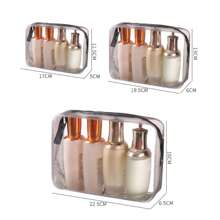 3pcs/Cleaning Travel Toiletries And Makeup Storage Bag For Ladies Toiletries And Toiletries And Waterproof Zipper Transparent Design Can Quickly Find Items Suitable For Women Air Travel And Home Makeup Storage Ladies' Gift Mother's Day Gift Travel Essentials Holiday Essentials