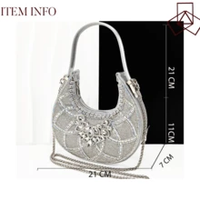 Women Open Toe Platform High Heels & Moon Shaped Handbag Set, Adjustable Strap, Elegant And Minimalist Design, Suitable For Party And Daily Wear