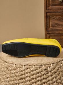 WHDXY 1 Pair Dragonfly Embroidered Women's Soft Bottom Square Toe Flat Slip-On Shoes, Comfortable Professional Work Shoes, French Elegant Mary Janes, Suitable For Spring & Autumn