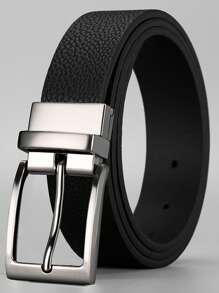 1 条男士新款可逆扣休闲商务蜥蜴纹和石纹皮带，适合青少年、休闲、户外、运动、度假、旅行、毕业、生日、日常穿着