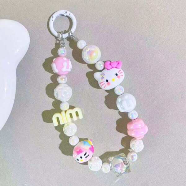 Sanrio Sanrio 1Pc New Cute Hello Kitty Following Pendant Chain Accessories Hang Hand String Of Wrist Against The Lost Pendant Beads CCD Camera Joker Delicate Pendant Chain Mobile Phone Chain Bag Party Small Gifts Decorative Jewelry Gifts Fashion Accessory, Kitty Cat Creative Collection Display And Storage,