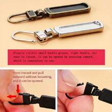 1/5/10/20pcs Zipper Puller Repair Tool Kit, Universal Zipper Puller Replacement Bag, Quick Installation Zipper Assistant, Removable Zipper Puller, Removable Zipper Puller For Bags, Coats, Jackets, Suitcases - Metal Replacement Accessories, Easy To Use