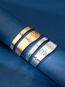 1 件女士优雅简约金属镂空几何浮雕手镯，适合日常、通勤和派对佩戴