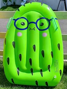 1pc Inflatable Fruit Floating Row, Strawberry, Kiwi, Pineapple Cute Cartoon Surfboard With Handle, Lounge Chair (Handle Color Random), Christmas