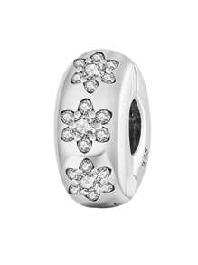 1 件 925 纯银爱心皇冠花珠饰物适合女士手链手镯 DIY 珠宝制作和日常服装搭配珠宝装饰适合女孩 - 銀色 - 查看 16