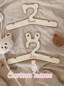 2-20pcs Custom Hanger, Cute Bear Bunny Style, Personalized Name Clothes Hanger, Customized Closet Decor, Customizable Back To School Birthday Gift, Organization, Aesthetic Home - Style a - View 2