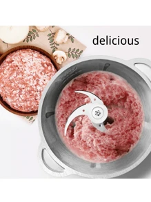 Mini Electric Meat Mincer With Double Blade Stainless Steel Meat Mincer For Kitchen, Vegetables, Onions, Garlic, Salads, Baby Food, Fruits, Nuts